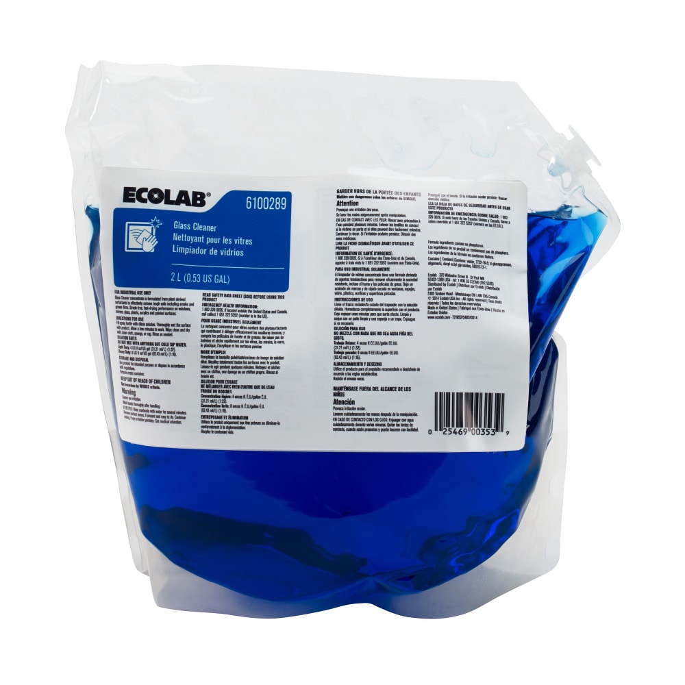 Ecolab® Glass Cleaner, 2 Liter, #06100289
